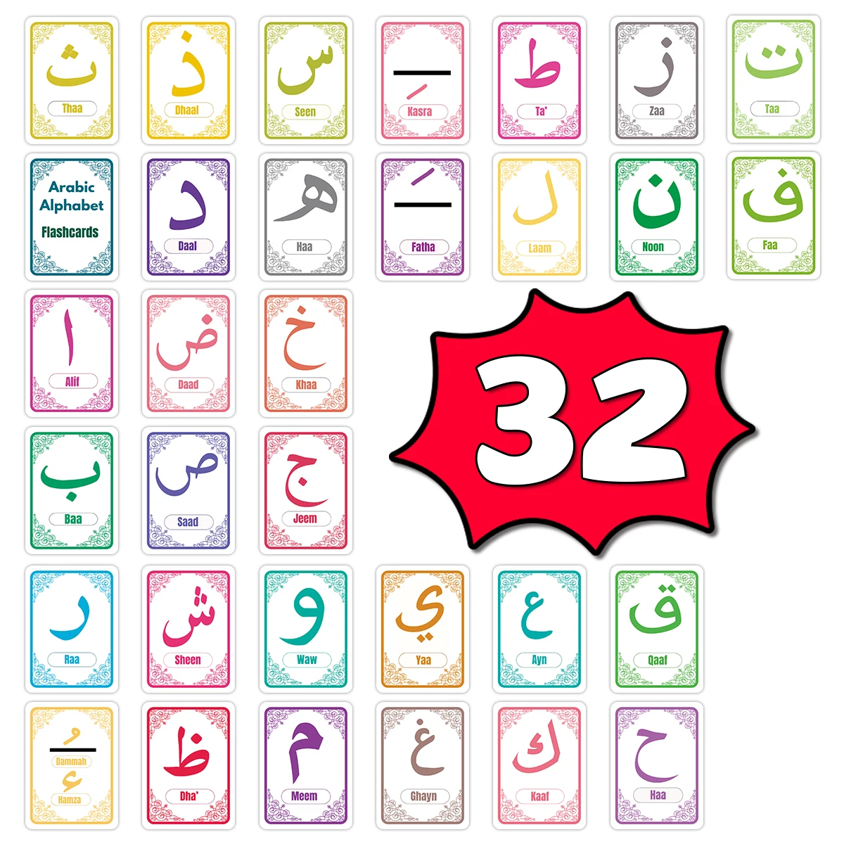 32Pcs Arabic Alphab…