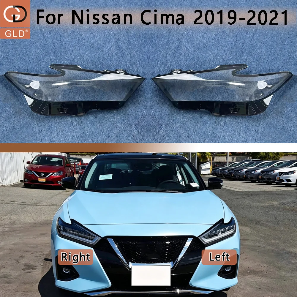 

Front Headlight Cover Transparent Lamp Shade Headlamp Lamp Shell Replace Original Lampshade Plexiglass 2019-2021 For Nissan Cima
