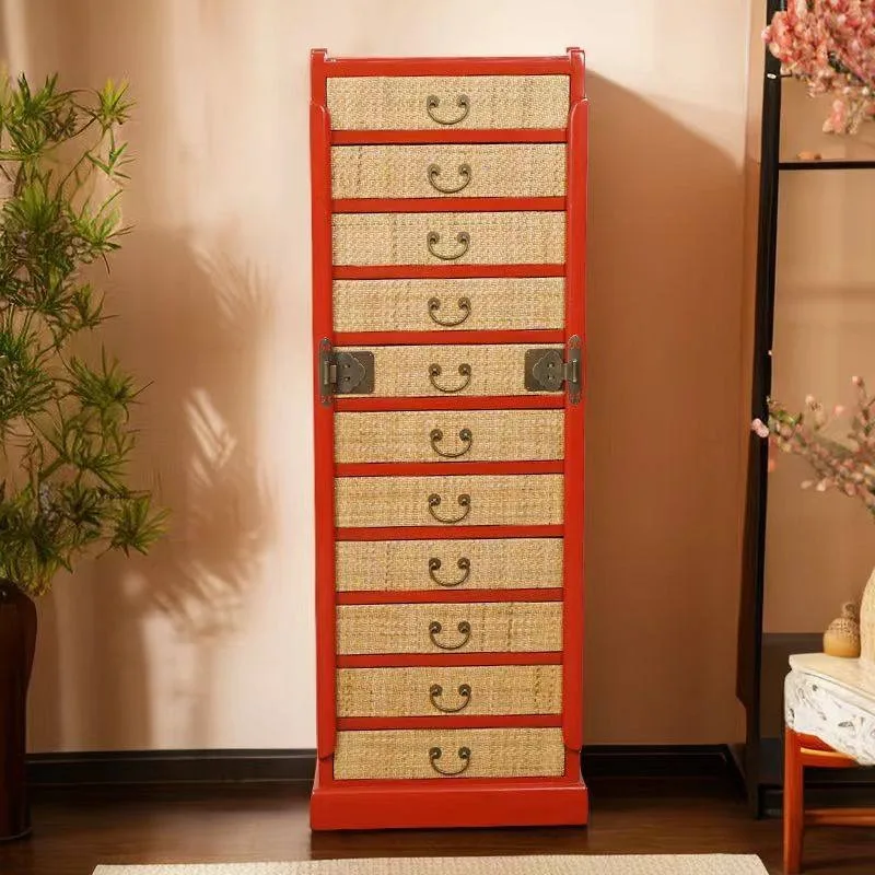 New Chinese solid wood chest cabinet, file cabinet storage cabinet, high chest cabinet filing cabinet, simple Chinese living