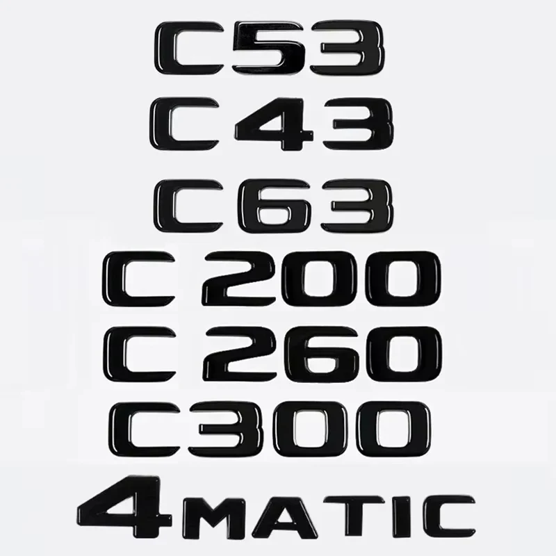 

ABS Car Rear Tail Trunk Letters Emblem Badge Sticker For Mercedes Benz C Class 4Matic W204 W205 C180 C220d C63 C200 C260 C300