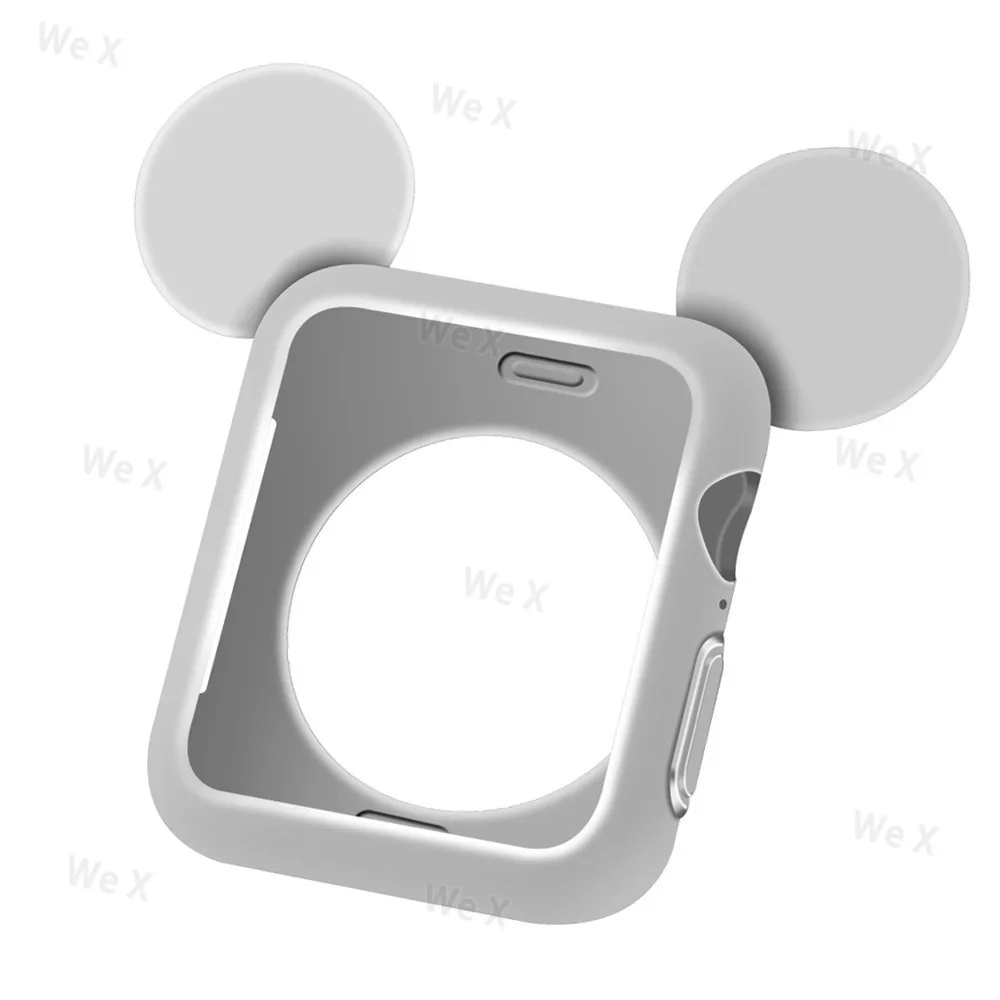 Disney Mickey Mouse Cartoon Silicone Cover for Apple Watch Series 5 4 3 2 1 44mm 40mm 38mm 42mm Protector Case watch Accessories