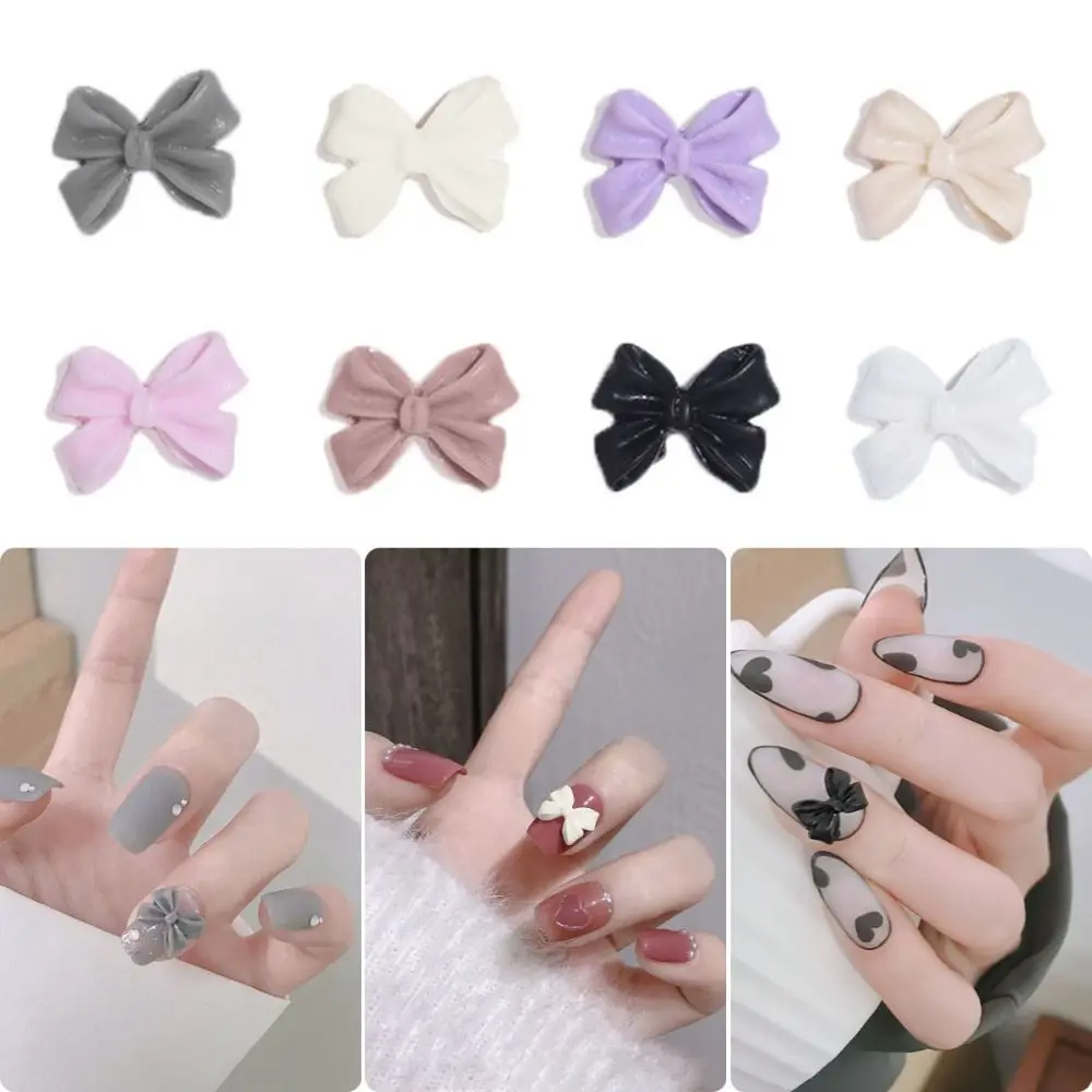 New 10PCS Nail Charm Parts Resin DIY Bow Accessories Supplies Nail Accessories Nail