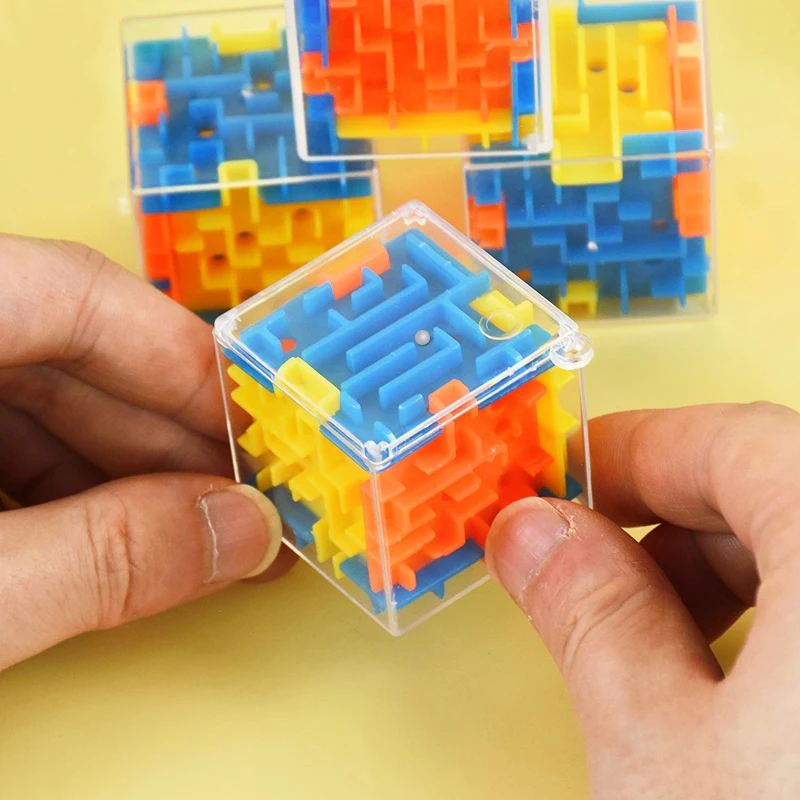 6/1PC 3D Maze Rolling Ball Magic Cube Six-sided Transparent Puzzle Speed Cube Maze Toys For Children Stress Reliever Gifts