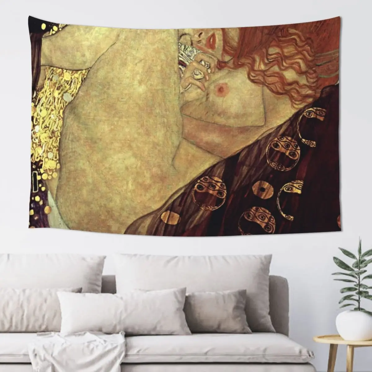 DANAE by Gustav Klimt Tapestry Decorative Paintings Aesthetics For Room Wall Decoration Room Decor Tapestry