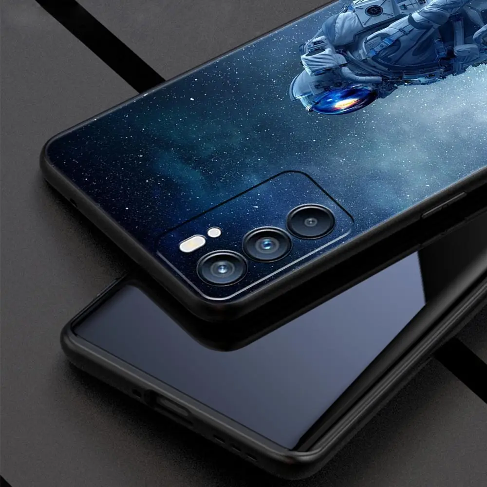 Cute Astronaut Moon Phone Case For OPPO Find X5 A54 A53 A52 A9 2020 A16 A15 A95 A76 A74 A12 Reno7 SE Reno6 Pro Plus 5G Cover