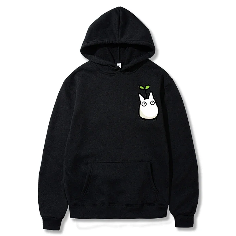 

A trendy hooded sweatshirt featuring the Japanese anime Totoro Studio Ghibli pattern print for men in the autumn of 2025