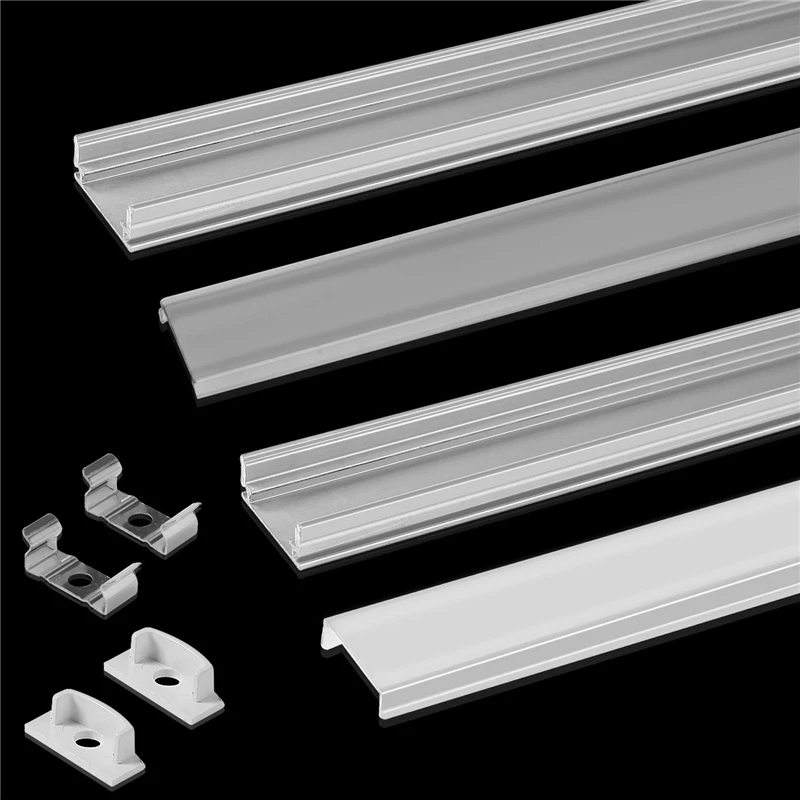 10-100pcs U-Shaped Corner Aluminum Profile Channel Holder 1M for LED Strip Light Bar Under Cabinet Lamp for Kitchen Closet