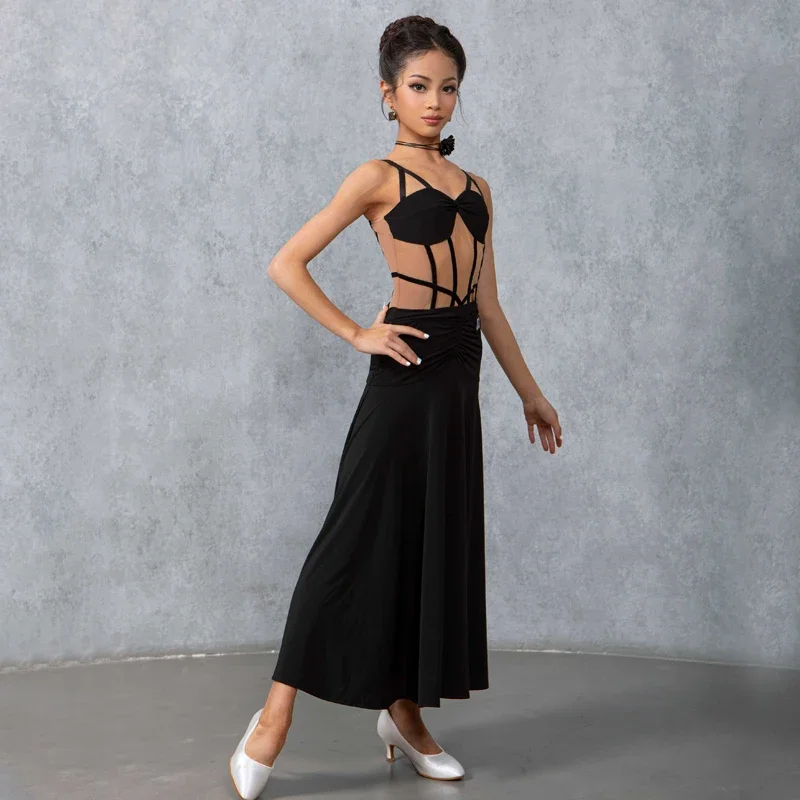 أحمر أسود الفالس قاعة الرقص فساتين المهنية الفتيات ملابس رقص اللاتينية الطفل الوطنية القياسية اللاتينية ملابس الرقص 10501