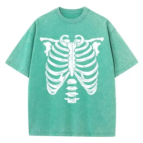 해골 뼈 패턴 디자인 프린트 티셔츠, 남성 코튼 소프트 T 독창성, 통기성 T-s 아트 패션, 반팔