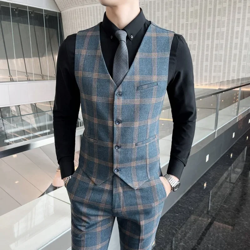 

3051 Korean style slim fit multi-button vest business formal wedding dress