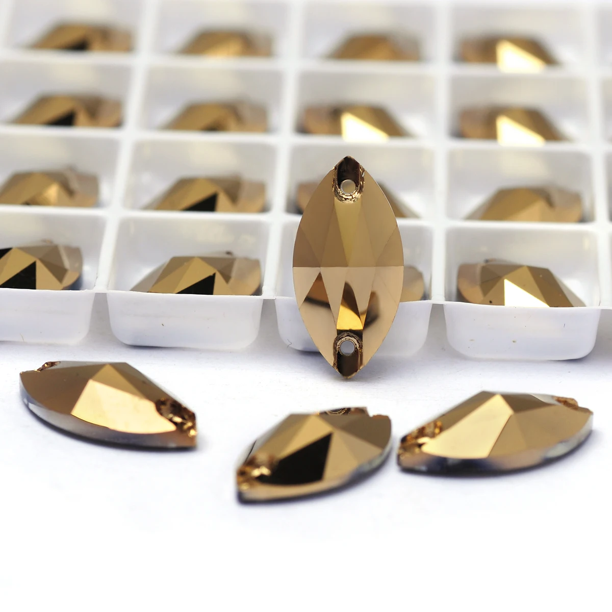 

K9 все размеры Aurum Gold Strass Flatback Хрустальные бусины Navette Пришитые стразы Одежда Обувь Оптовая продажа аксессуаров
