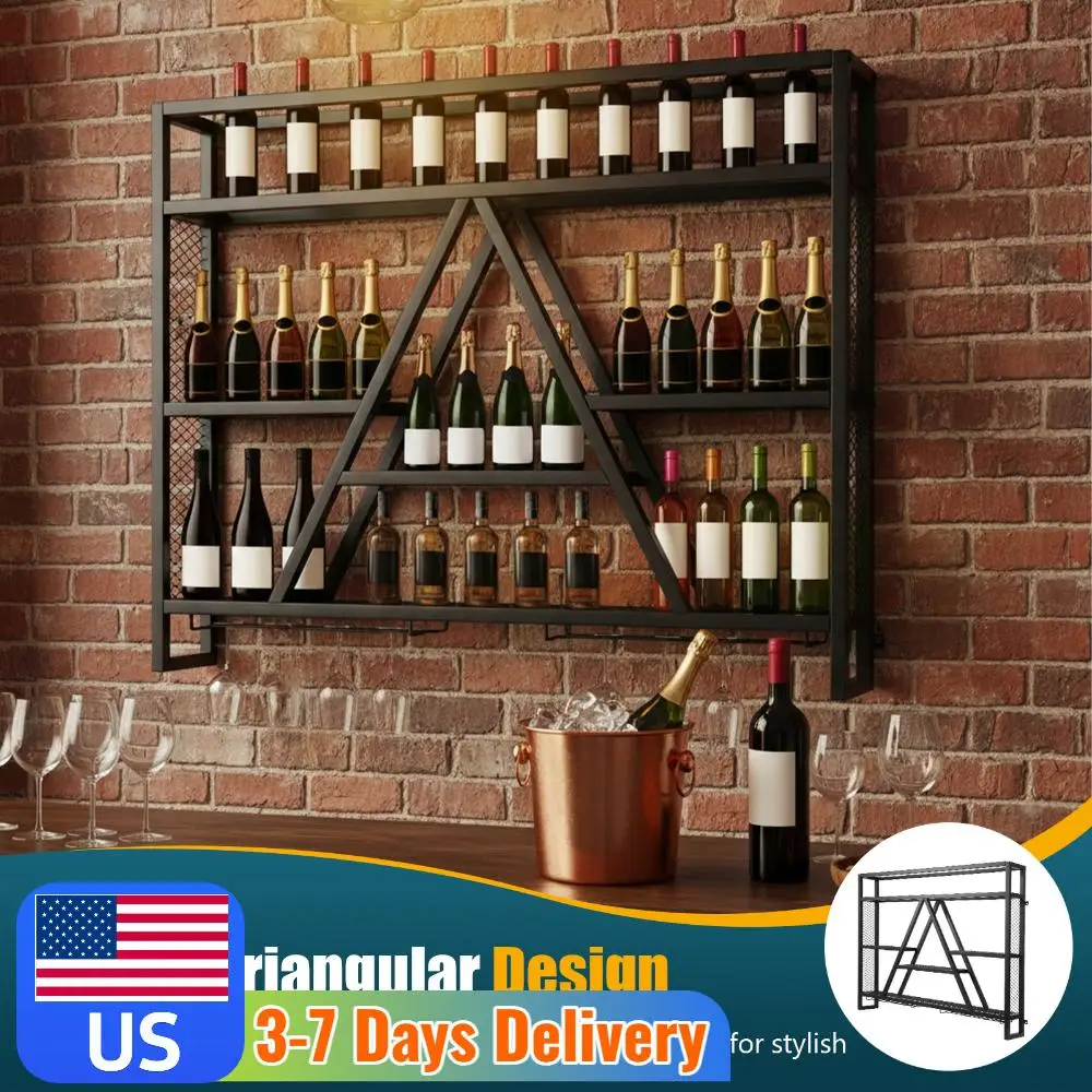 

Настенная винная полка, многофункциональная полка для демонстрации бутылок с алкоголем, большая вместимость для кухонь, баров, кафе