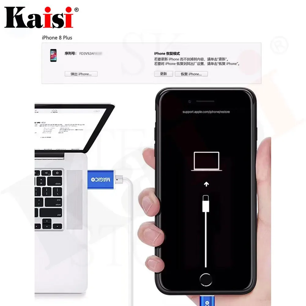 2022 New Update for iphone 5S-13pro Max for Ipad Magico Restore DFU Cable Automatic Recovery mode Online Check Serial Number