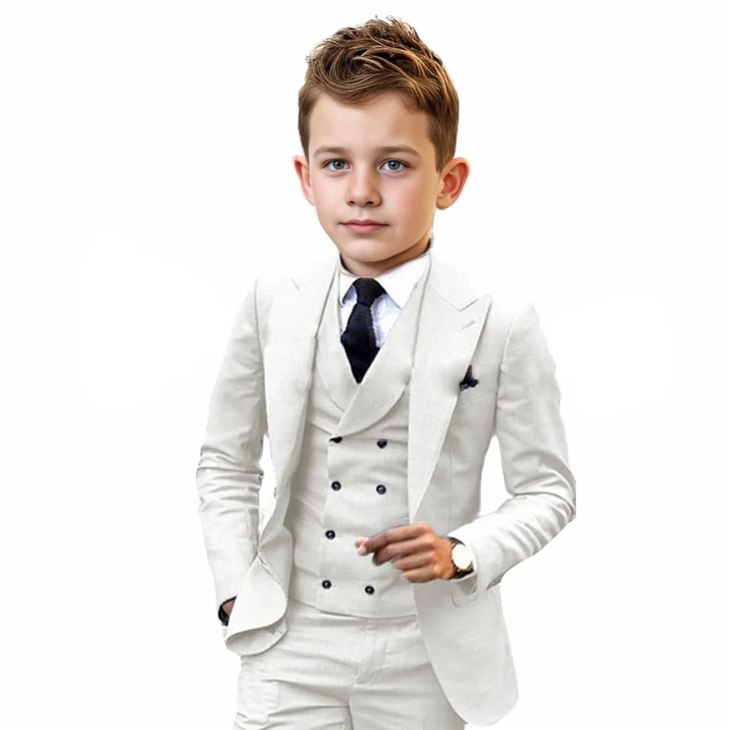 Colorful Formal Boys Suits 3 Piece Slim Fit Dresswear Suit Set School Uniforms birthday dress  Wedding Pinao Performance