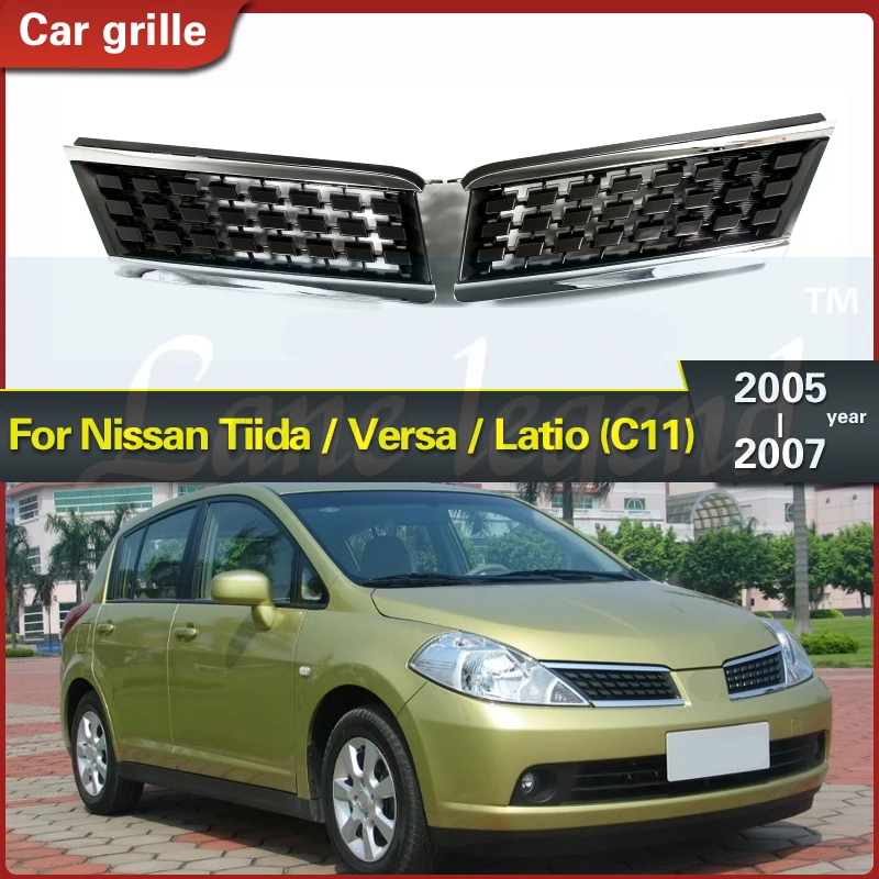 

ABS Front Bumper Mesh Grille Grill Fit for Nissan Tiida / Versa / Latio (C11) 2005-2007 Racing Grills