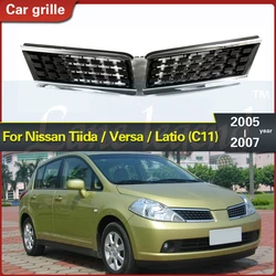 ABS Front Bumper Mesh Grille Grill Fit for Nissan Tiida / Versa / Latio (C11) 2005-2007 Racing Grills