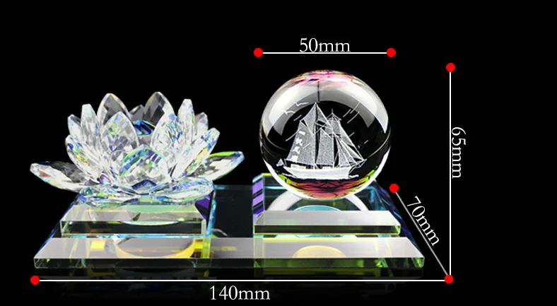 GOOD LUCK # efficacious HOME House CAR Talisman- exorcise evil spirit The town house 3D Lotus Crystal ball decoration statue