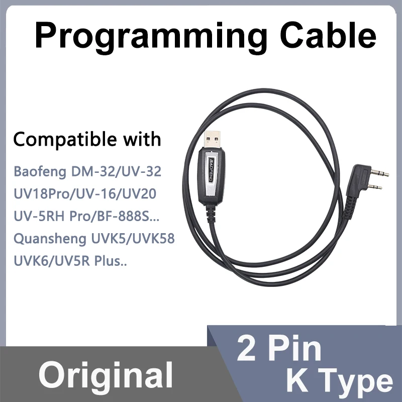 Cable de Programación USB para Quansheng UVK5 UVK6 5R Plus Baofeng DM-32 UV-32 UV-16 Plus, Software de Cable de Programación, Accesorios para Radio CB