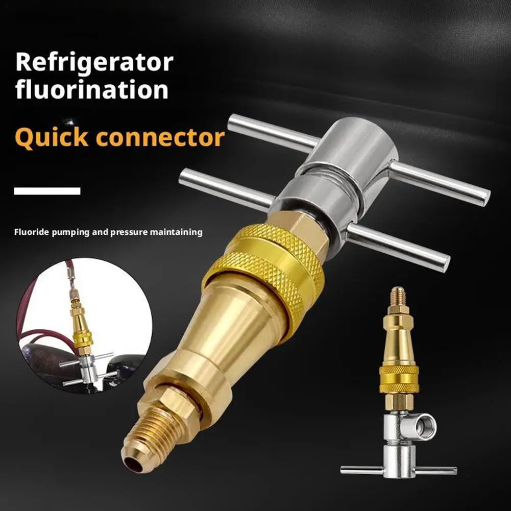 

Fridge Refrigerants Refill Adapter Quick Coupling Accessories Quick Connector 1/4" For Refrigerator Fluoride Filling Pipe