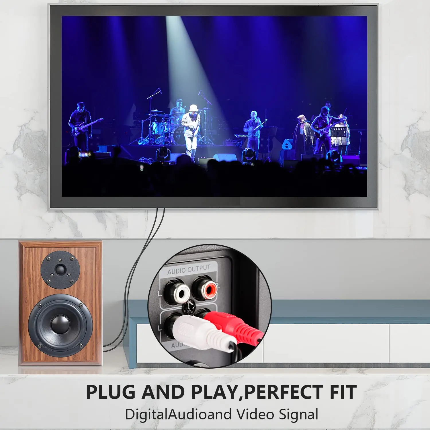 2RCA إلى 2RCA كابل الصوت المزدوج لوتس أحمر أبيض AV خط ل MP3 DVD مشغل أقراص مضغوطة راديو التلفزيون الكمبيوتر مكبر للصوت المتكلم اتصال الصوت #5