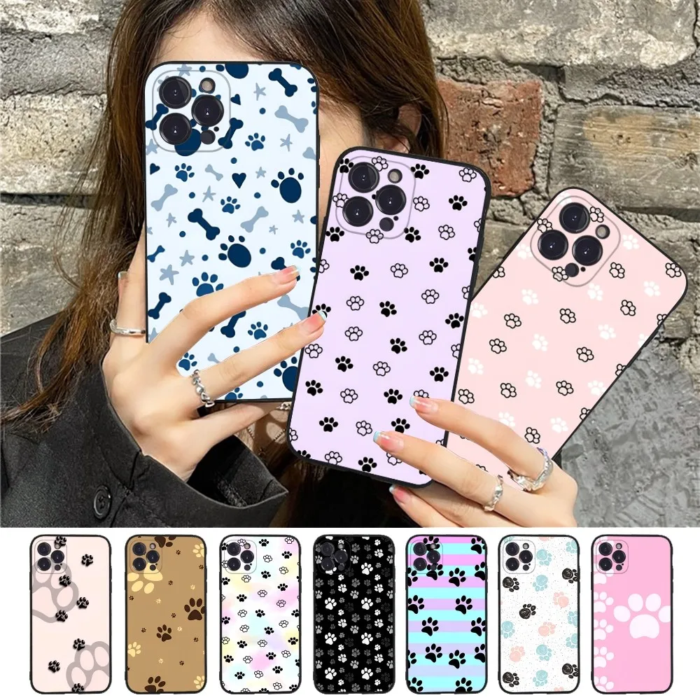 

Puppy Footprints Cute Phone Case Silicone Soft for iphone 15 14 13 12 11 Pro Mini XS MAX 8 7 6 Plus X XS XR Cover