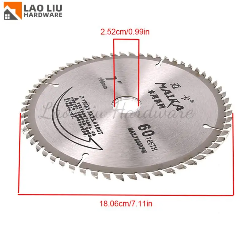 7 بوصة 180 مللي متر شفرة منشار دائري 60 أسنان أسطوانة تقطيع الخشب لقطع اللوح الخشبي الصلب الناعم والخشب الرقائقي قاطع الخشب #3