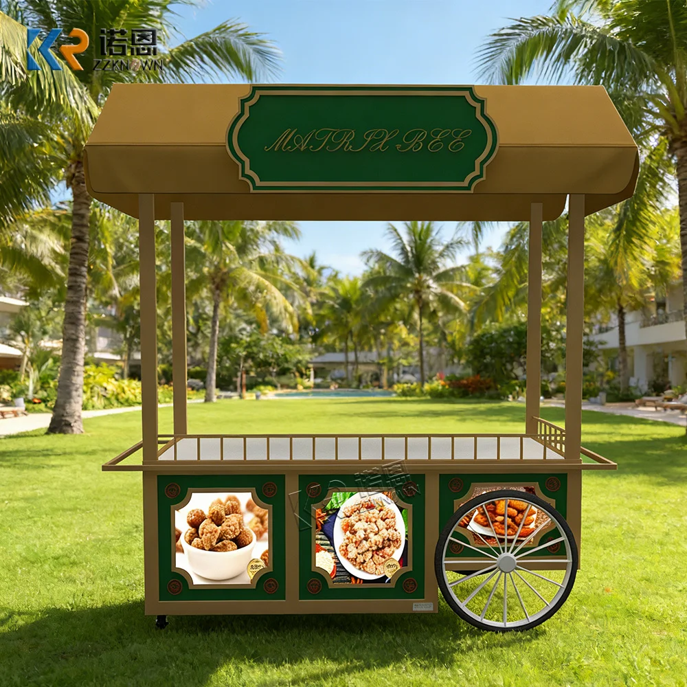 Advanced Portable Food Cart Modern Urban Dessert Beverage Snack Kiosk Creative Vendor Ice Cream Cart For Outdoor Sales