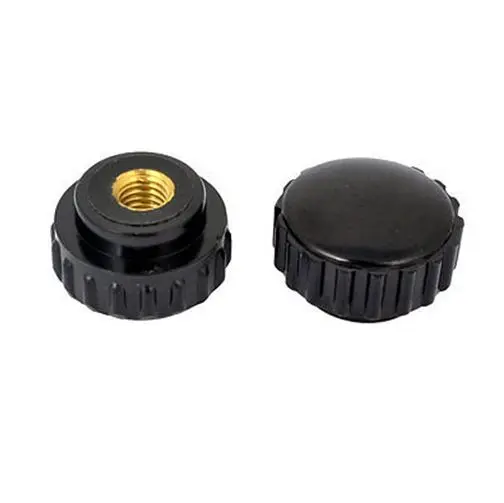 2PCS M12 Thread Dia x 50mm Head Dia Grip Knurled Knob Black