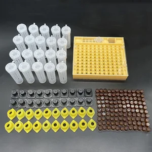 Kiti Arı Kraliçe Yetiştirme Kafesi bir Hücre Plastik Kapak, Taban Kutusu, Fincan, Kraliçe arılar, Arı Malzemeleri, arıcılık, Set 1 8 en çok satılan, arı kafesi - №4