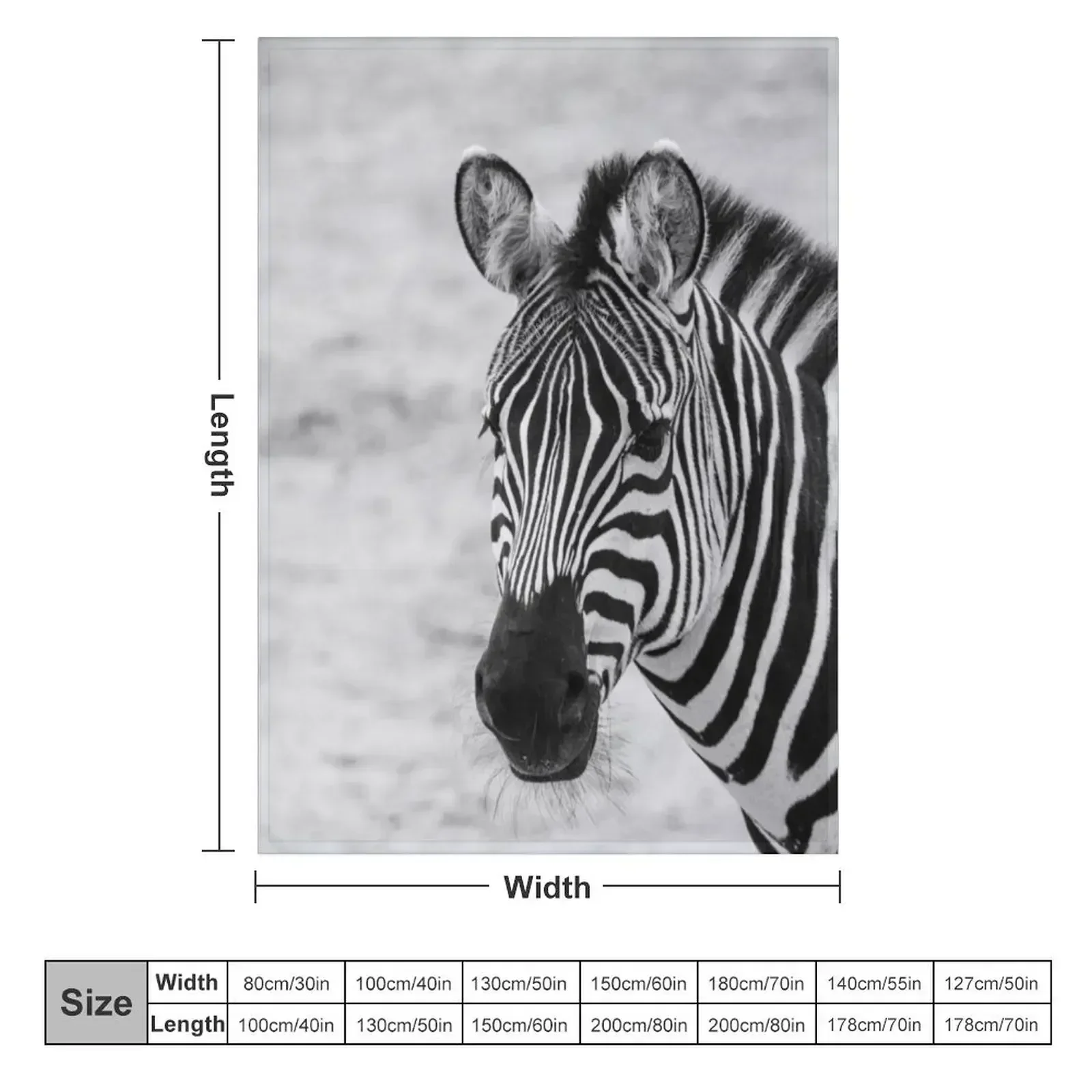 Zebra in Mono Throw Blanket Baby Thin funny gift For Baby Blankets