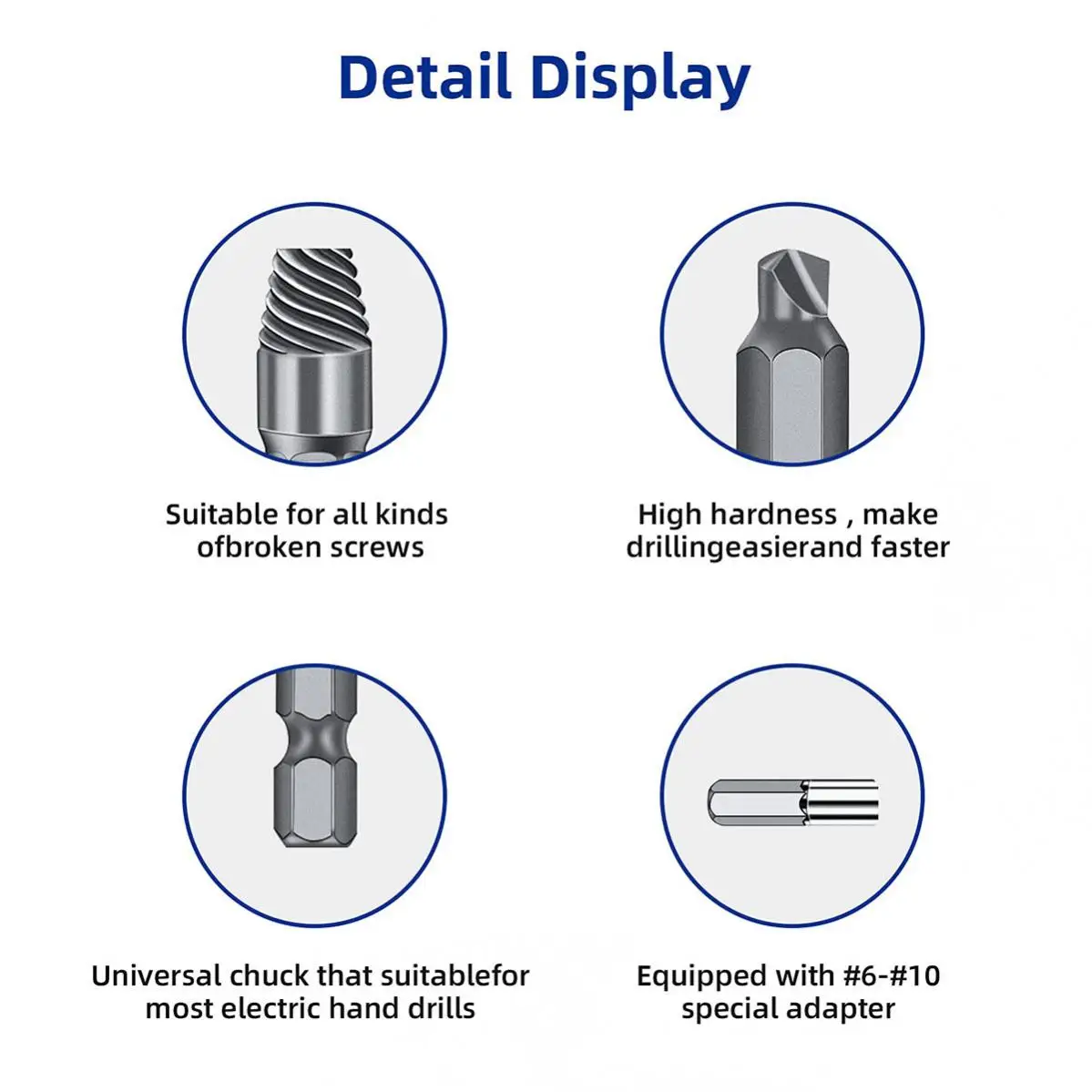33pcs Damaged Screw Extractors Set High Steel Reverse Tooth Reverse Broken Extractor with Socket Adapter Extension Bit Holder