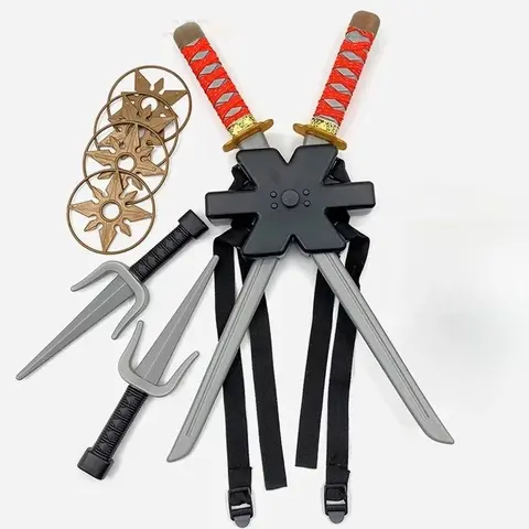 Boys Ninja Costume toys for Kids Japanese Samurai Cosplay Toy Knife Set Ninja Darts Model Toy Collection Bizarre Toy