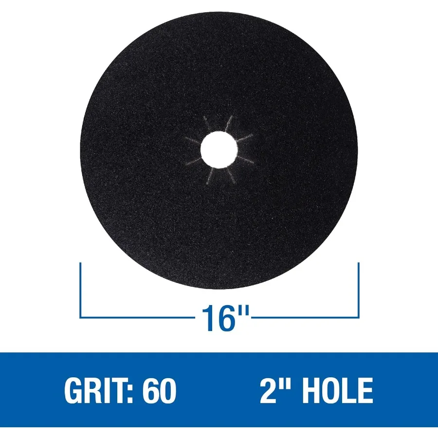 426060 炭化ケイ素フロア研磨ディスク 布製裏地 16インチ x 2インチ穴 グリット60X 20枚入り
