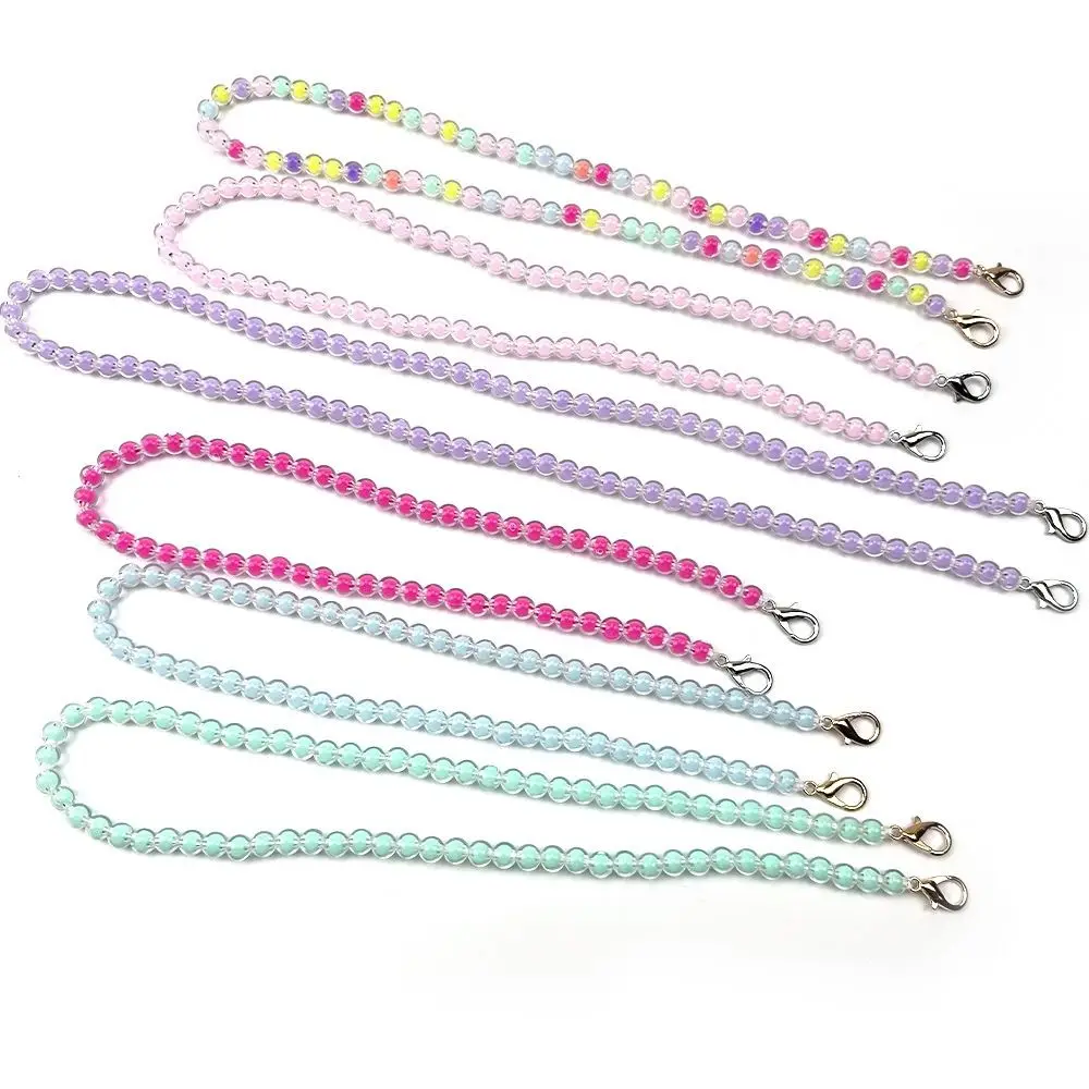 High Quality 8mm Diameter Bead String Strap 10~100cm Handbag Handles Long Beaded Chain DIY Bags Accessories