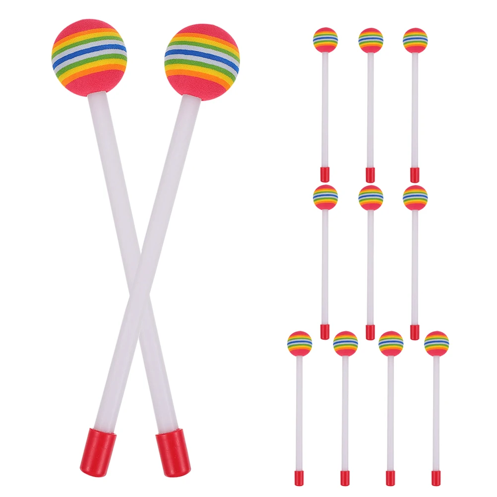 

12pcs Colorful Drumsticks Soft Head Kids Musical Instrument Toy Percussion Mallets Educational Fun Lightweight