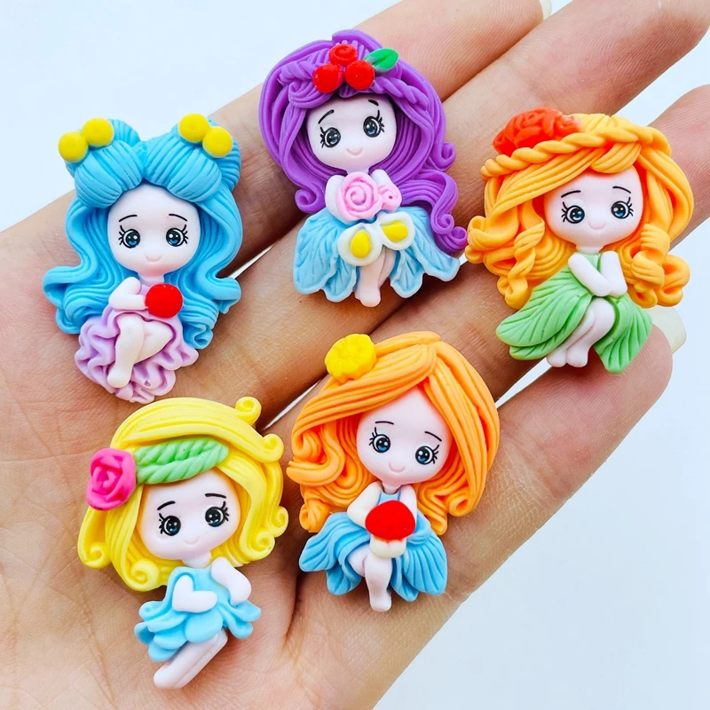 5 Pcs New Kawaii Cute Cartoon  Princess Series Flat Back Resin Cabochons Scrapbooking DIY Jewelry Craft Decoration Accessorie