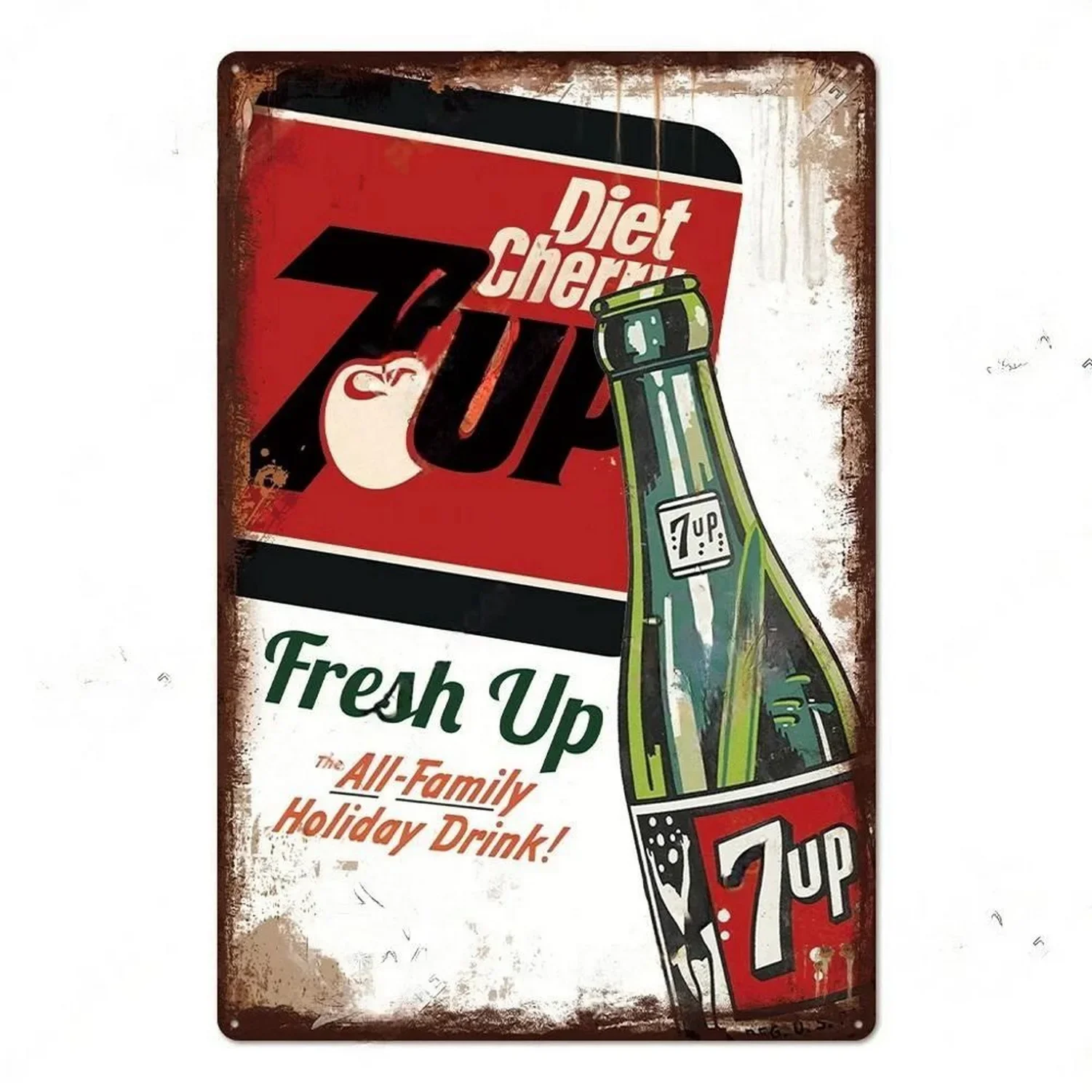 علامة قصدير مشروبات الصودا الغازية العتيقة ، لوحة زخرفية رث ، ديكور حائط ، ديكور بار منزلي ، صفيحة حديدية ، ملصق رسم ، فن