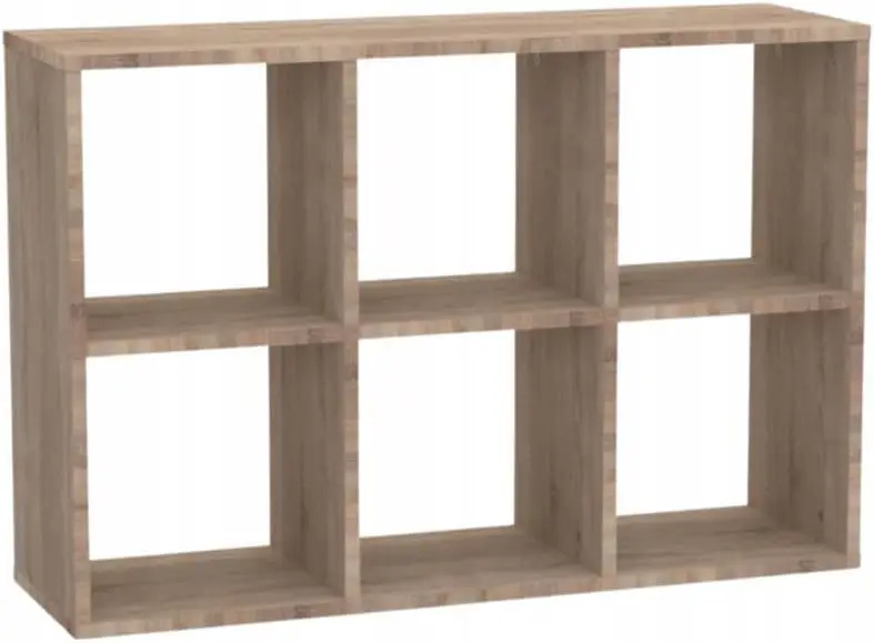 سونوما 2x3 - ريجال وورفيل ميت 6 فاشيرن - راومتييلر ريجال 100 × 67,4 سم - Bücherregal Voor Wohnzimmerund Büro