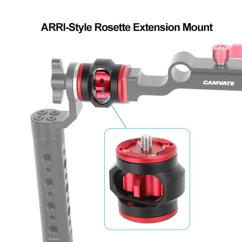 CAMVATE Dual-Sided ARRI-Style Rosette Extension Spacer With M6 Thread Screw For Handgrip/Arm from Camera Rig Shoulder Mount Rig