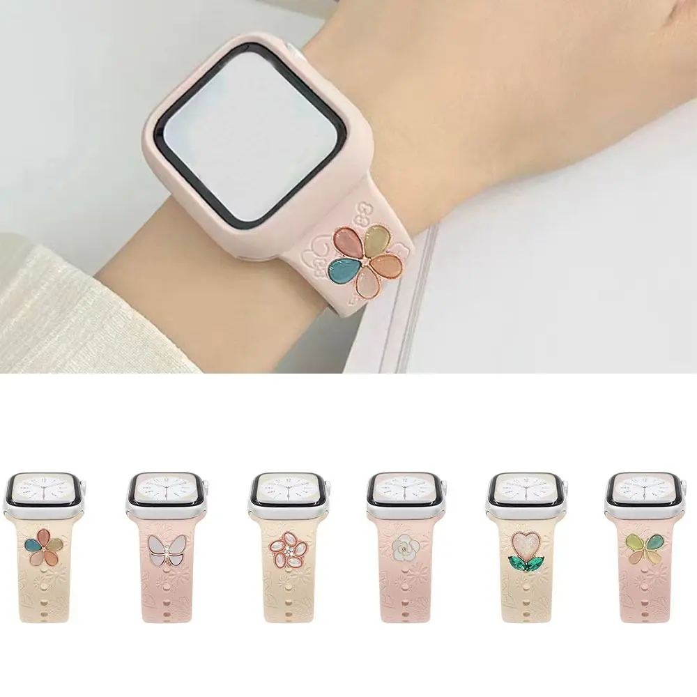 Creative Metal Watch Band Decorative Nails Diamond Brooch Decorative Ring Wristbelt Charms for Iwatch Strap Accessories