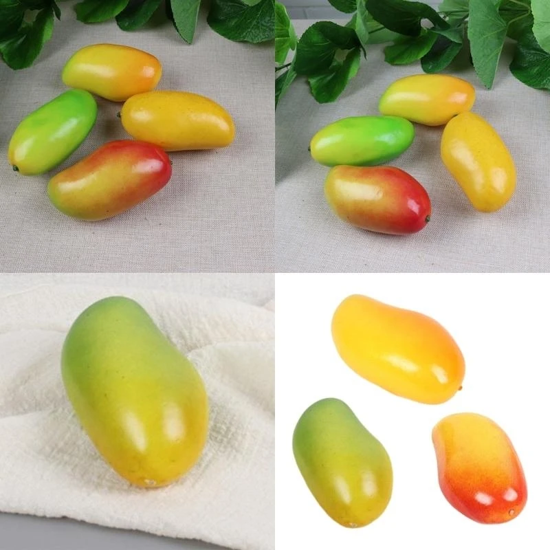 2pcs Artificial Mangoes for Home Kitchen Party Decoration Realistic Faux Fruit