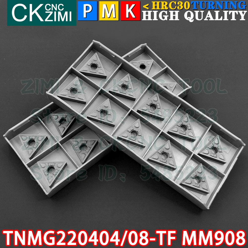 TNMG220404-TF MM908 TNMG220408-TF MM908 Hardmetalen wisselplaten Externe inwendige draaiwisselplaten Gereedschap TNMG2204 TNMG 2204 CNC metalen draaibank Snijgereedschap Timmergereedschappen