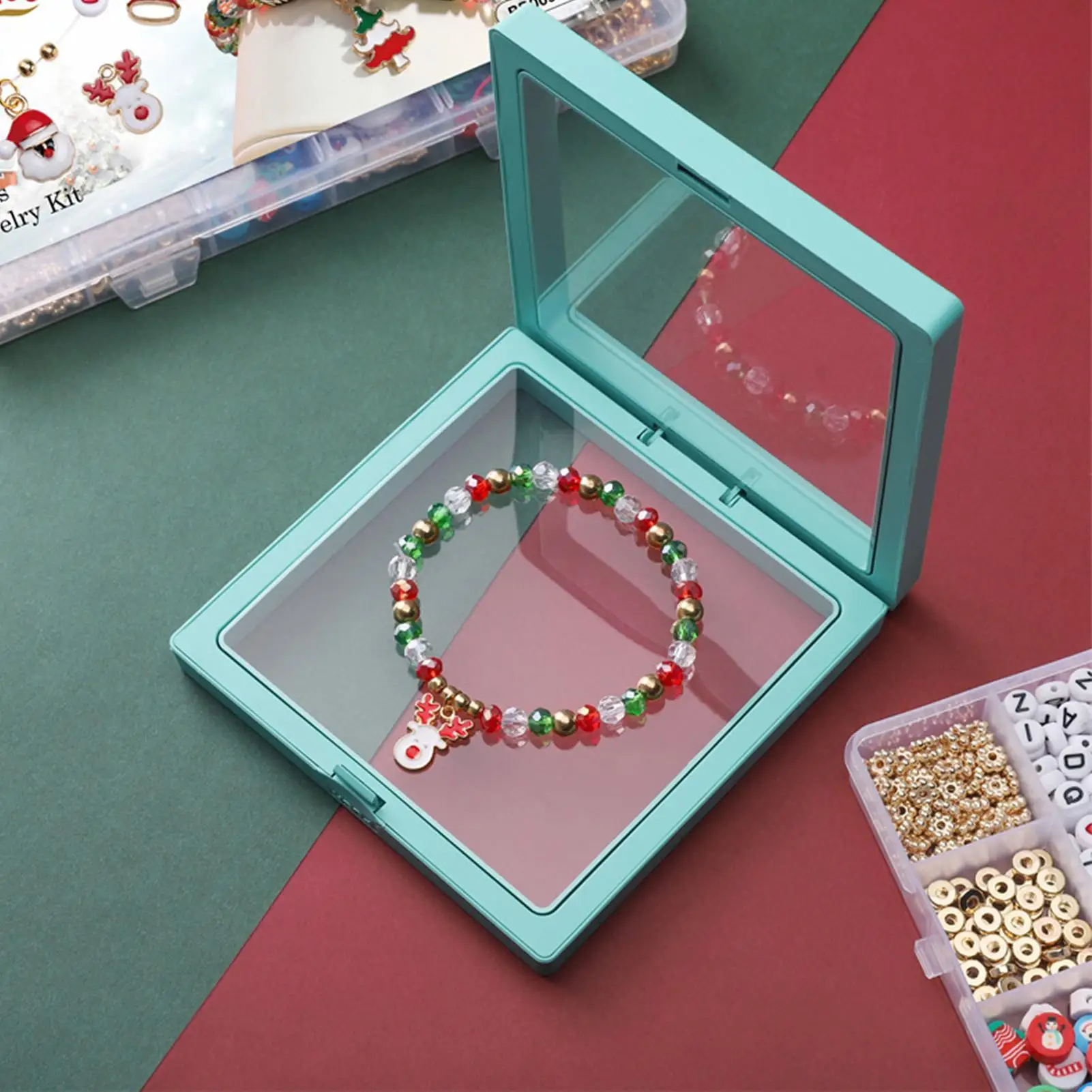 Christmas Jewelry Maker Kit Fun Snowflakes Holiday Supplies Bead Bracelet Making Kit For Birthday Halloween Home Holiday New