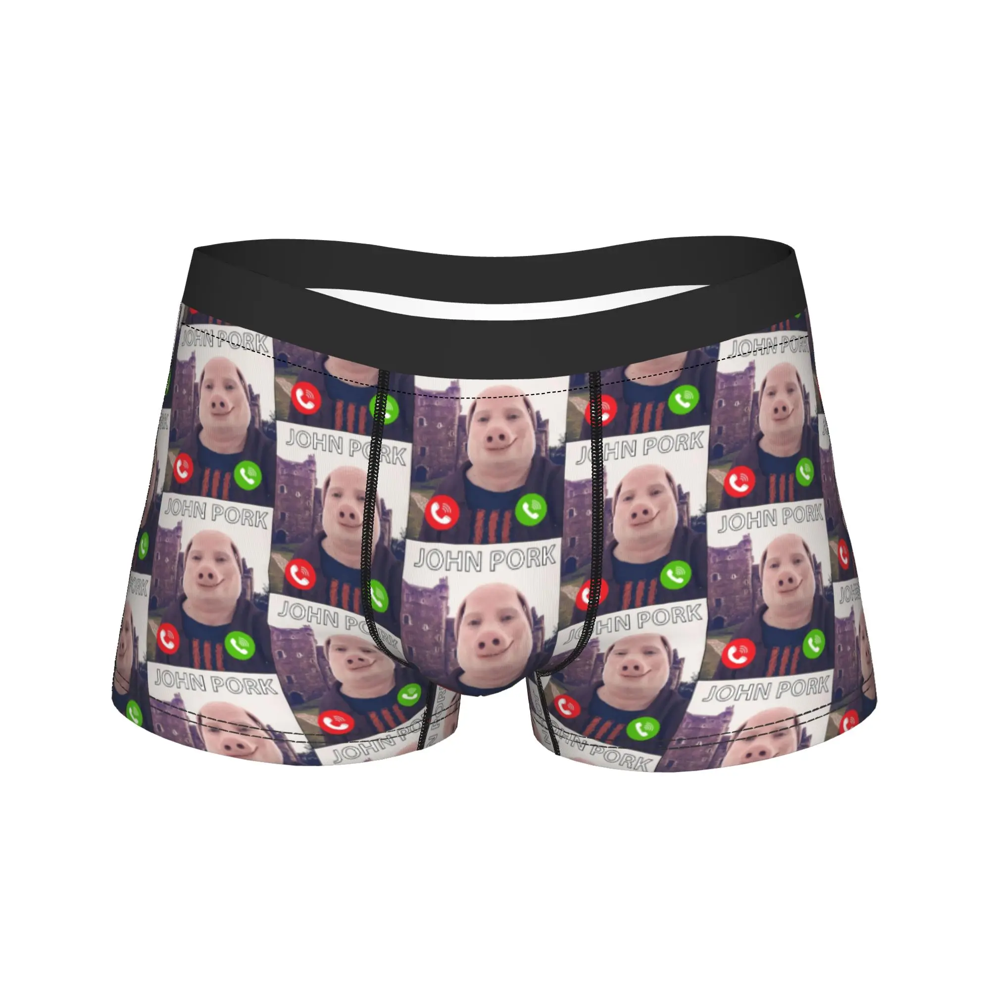 Men JOHN PORK IS CALLING  Underwear  Hot Boxer Briefs Shorts Panties Homme Breathable Underpants Plus Size