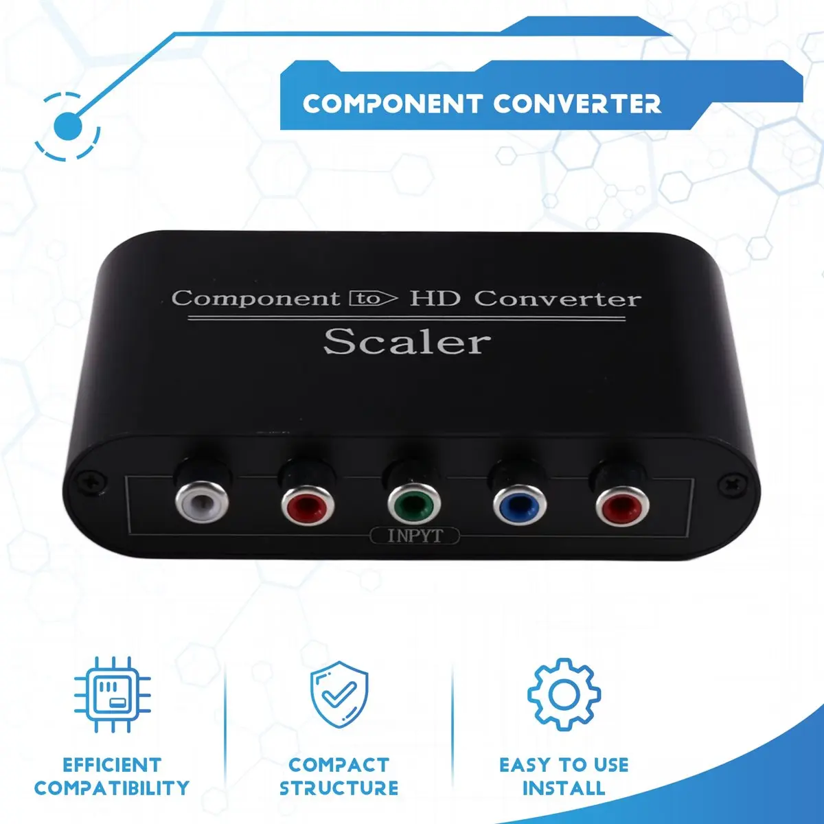 New Electronics Component to -Compatible HD Converter YPBPR + Audio to HD Converter 1080P for HDTV Monitor Projector