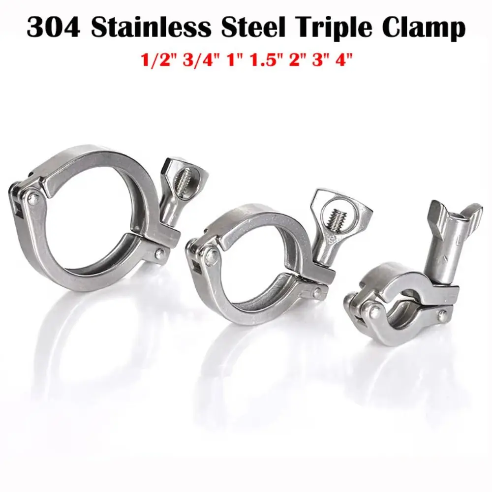 New SS304 Stainless Steel Tri Clamp Fitting Heavy Duty Wing Nut Pipe clamp TC Fitting