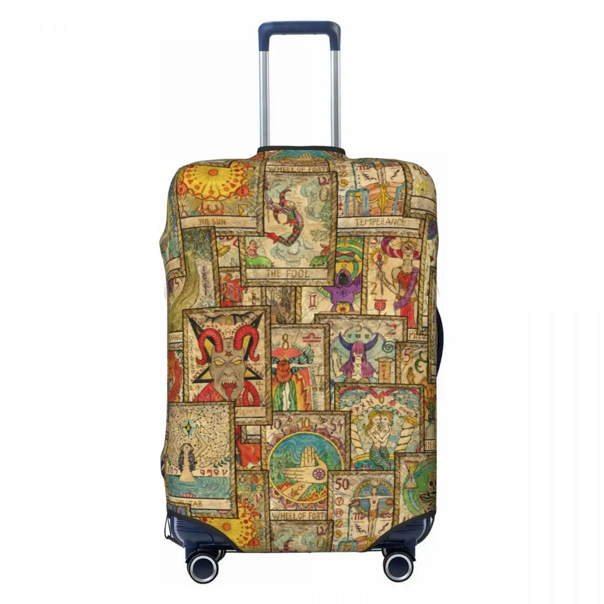 Tarot Cards Print Suitcase Cover Retro Fun Business Protector Luggage Supplies Flight Xmas Gift