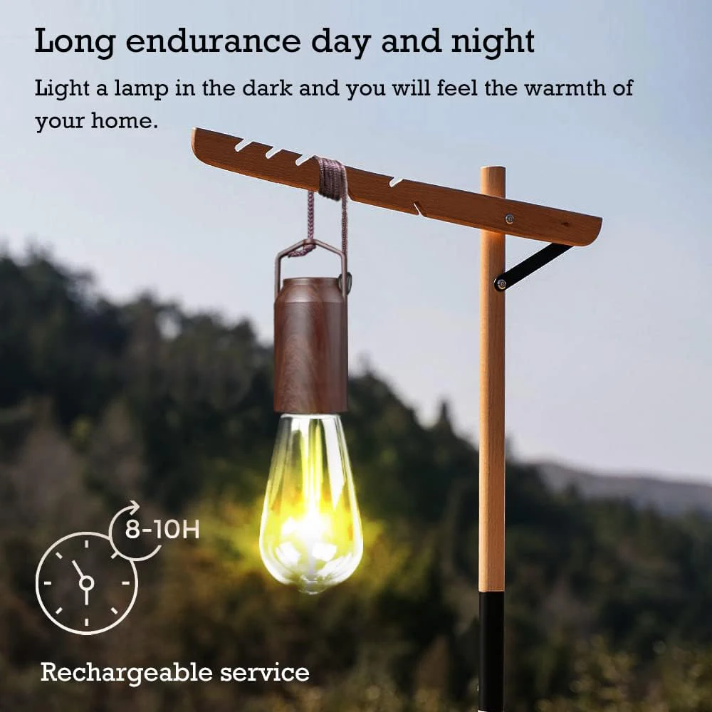 Outdoor Hanging Vintage LED Camping Light USB Rechargeable Warm Tent Light Bulb Waterproof Emergency Lanterns For Garden Hiking