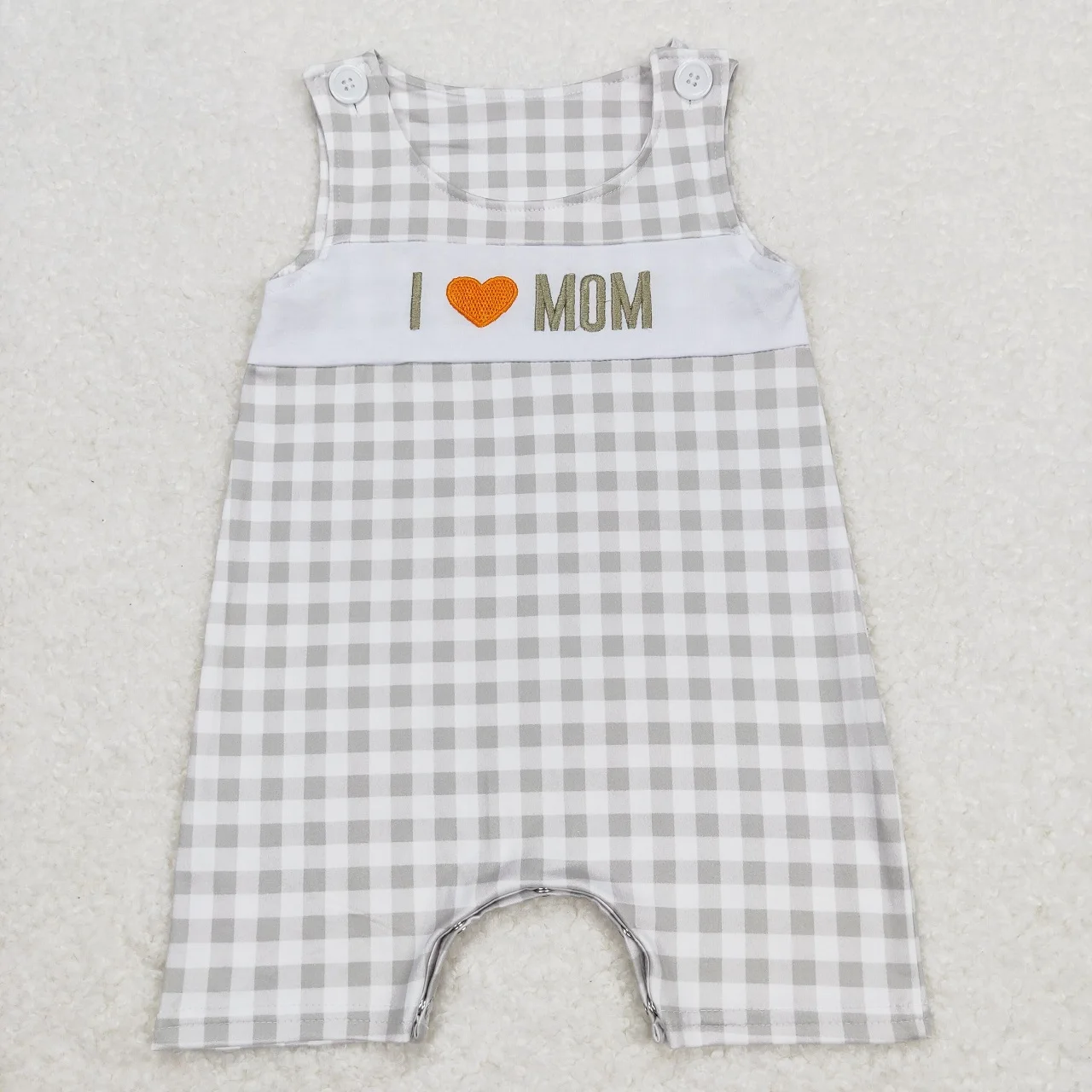 Wholesale Kids Newborn One-piece Coverall Bodysuit Mama's Boy Toddler Embroidery Camo Ducks Plaid Romper Jumpsuit Clothing