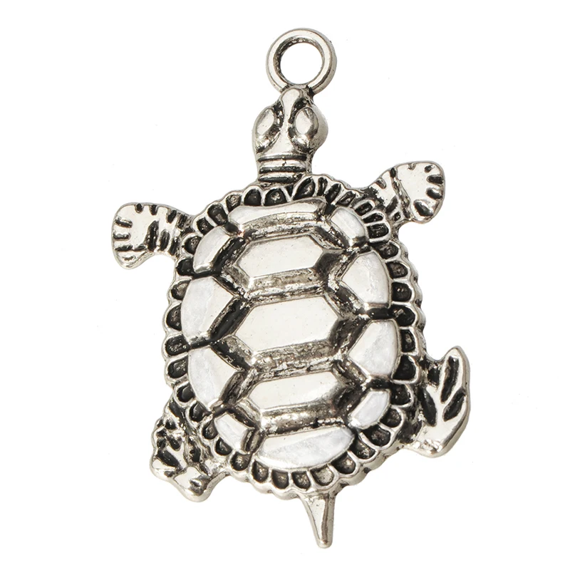 Charms For Making Jewelry DIY Decoration Subsidiary Material 10pcs Silver Tortoise Necklaces Craft Manufacture Fittings Supplies